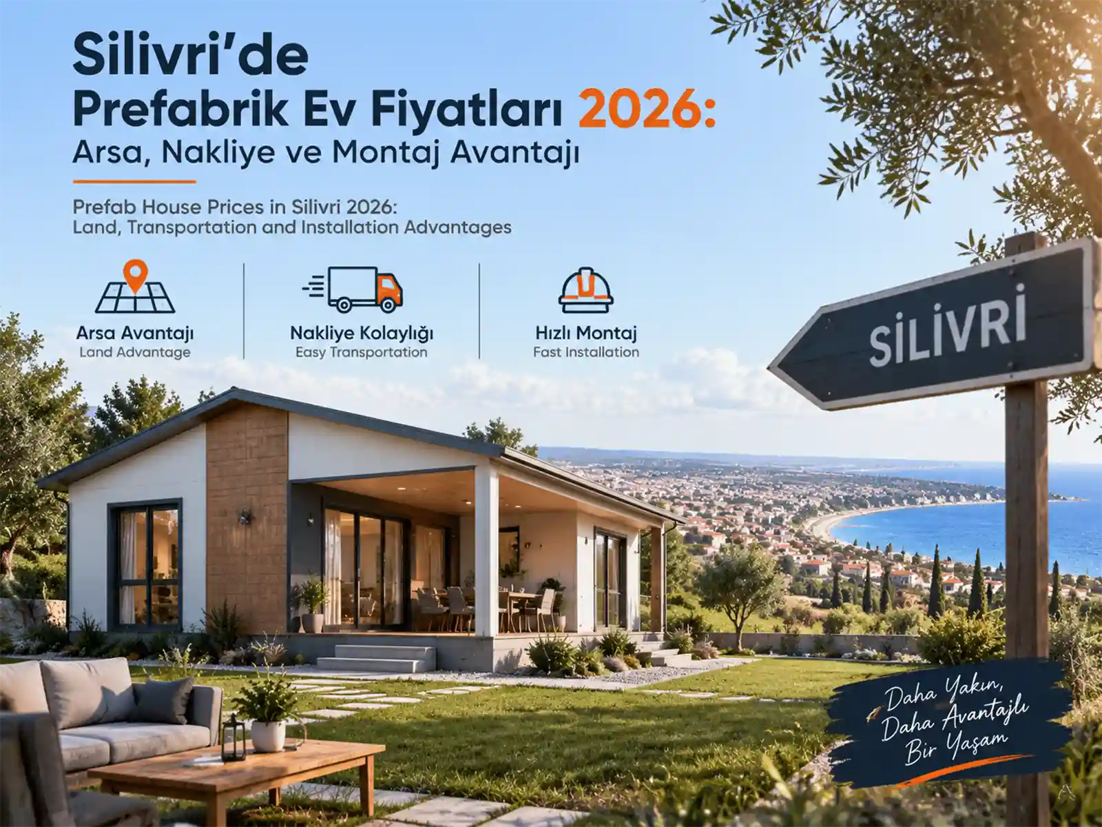 Silivri'de tamamlanmış prefabrik ev örneği