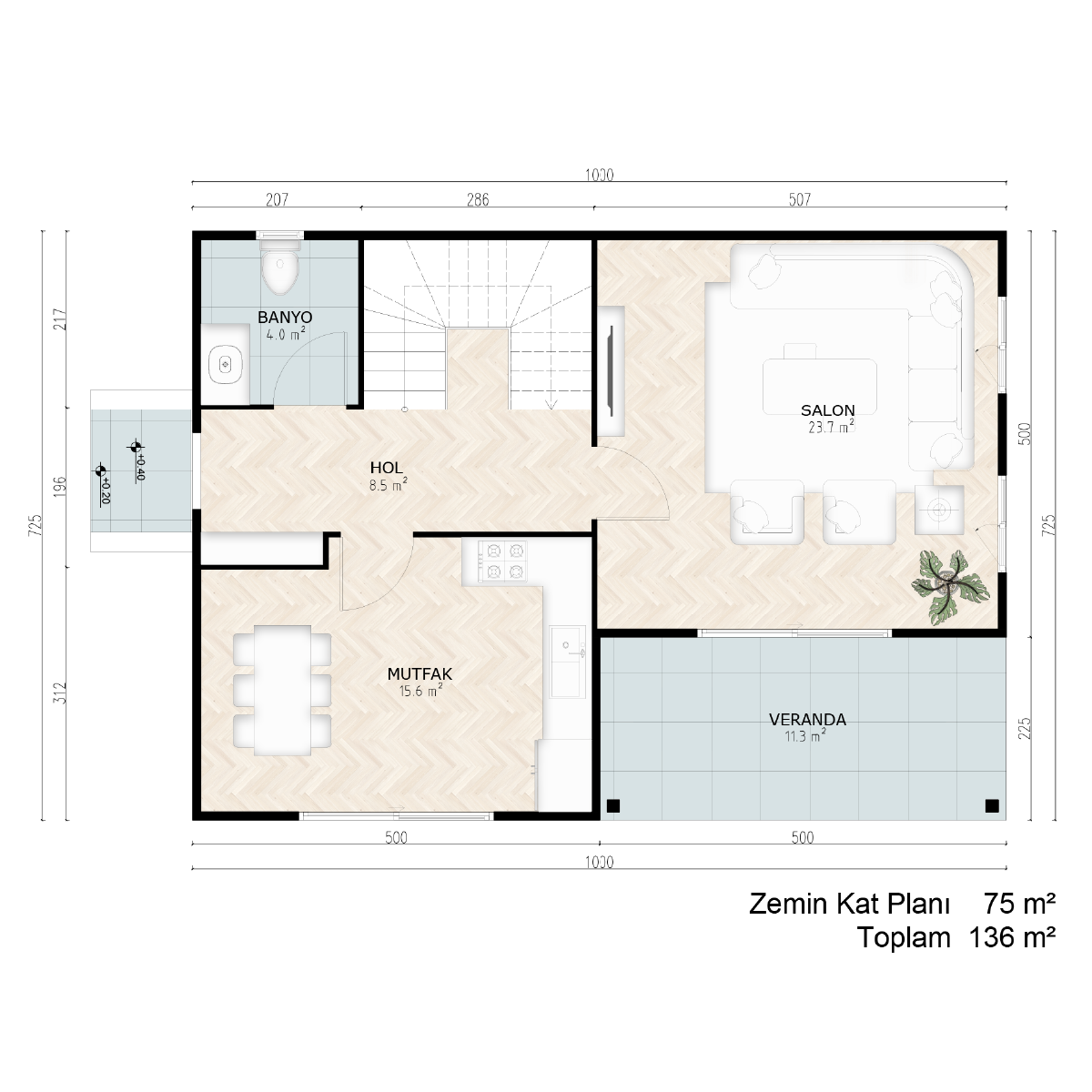 AP-2136 Çift Kat Prefabrik Konut | AYD Prefabrik
