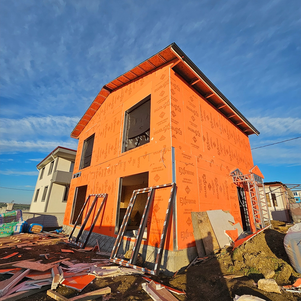 Avrupa Evi Silivri 145 m² çift katlı hafif çelik ev dış cephe görünümü