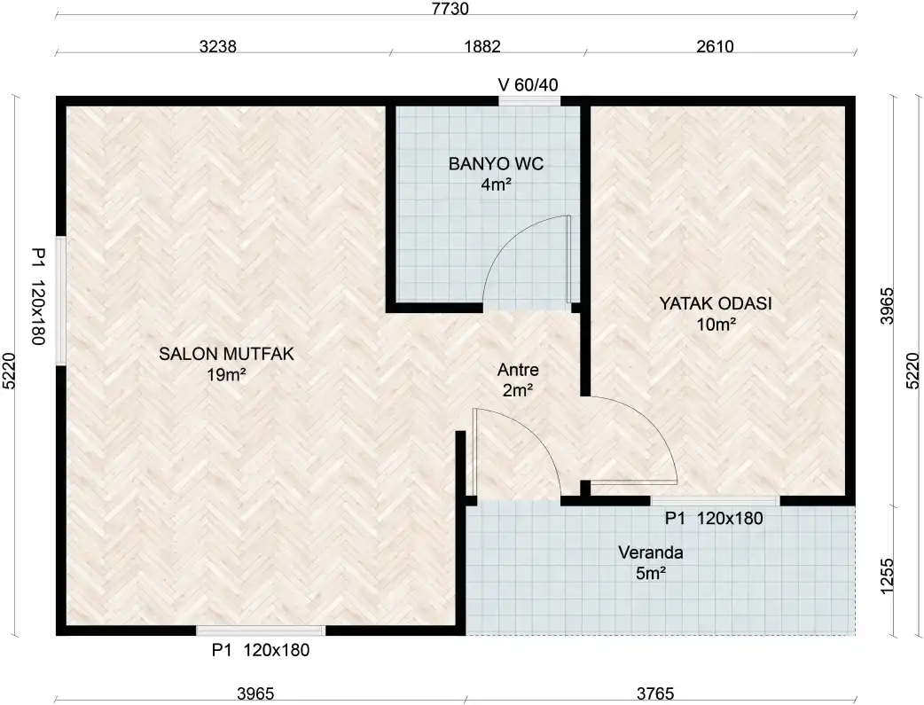 AP-01040 Single Storey Prefabricated House Ground Floor Plan